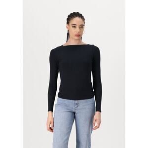 Abercrombie and Fitch Ottoman Long sleeve Top size Medium Black Stretch Minimal